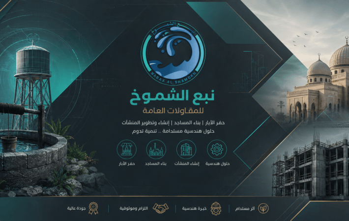 نبع الشموخ للمقاولات العامة لحفر الآبار وبناء المساجد وإنشاء المنشآت